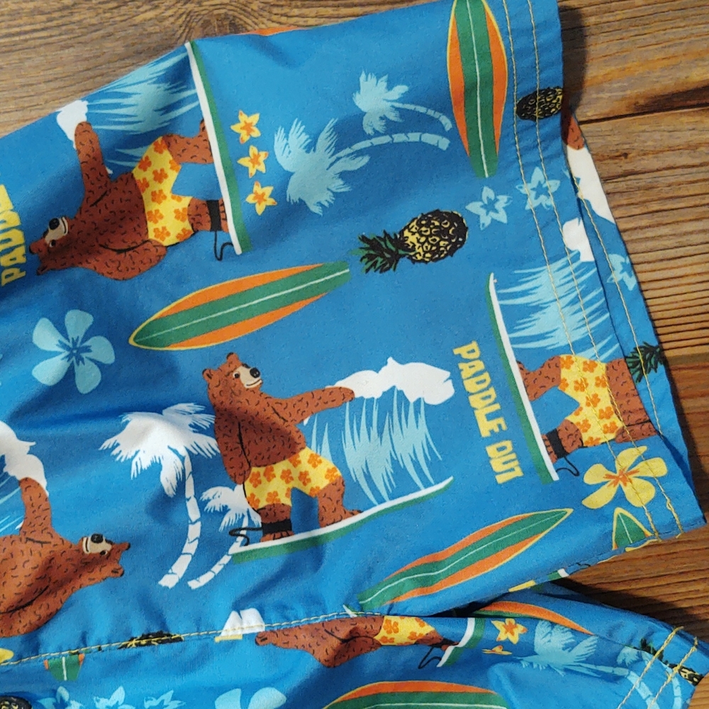 Toddler Lined Candlesticks Swim Trunks - Sz. 24 Mo. - Picture 2 of 5